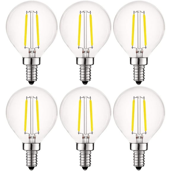 Luxrite G16.5 Edison Dimmable E12 LED Globe Light Bulbs, 4W=40W, 5000K Bright White, 400 Lumens 6-Pack