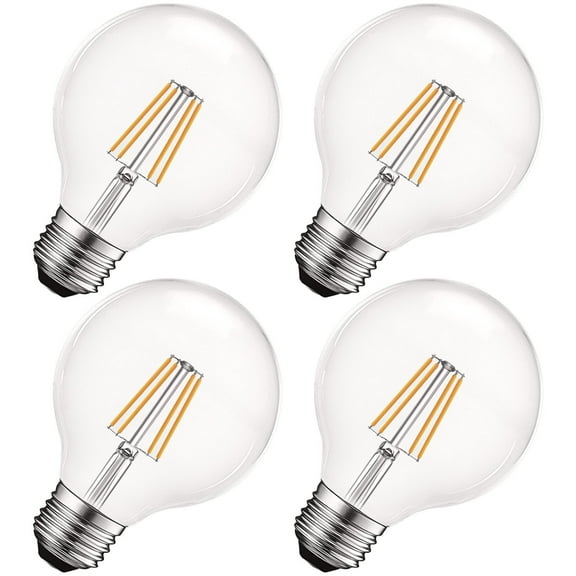 Luxrite G25 Vintage Dimmable LED Globe Light Bulbs 5W=60W 5000K Bright White, 550 Lumens, E26, 12-Pack