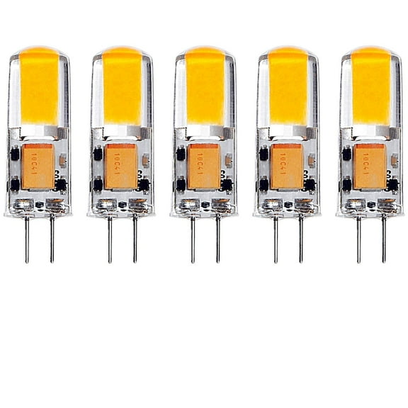Luxrite G4 LED Bulb, 12V AC/DC, 20W Halogen, 200 Lumens, 2700K Warm White, Non-Dimmable, Silicone Shatterproof 5-Pack