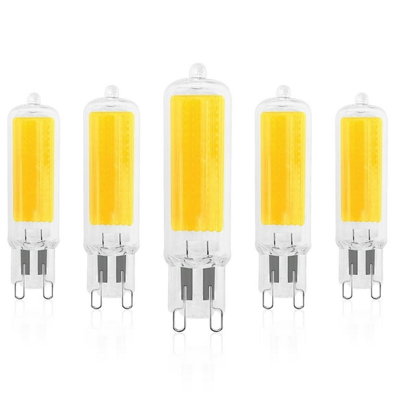 Luxrite G9 LED Bulb Dimmable 4.5W, 50 Watt Equivalent, 2700K Warm White, 450LM, Glass G9 Bi Pin Base, ETL 5 Pack