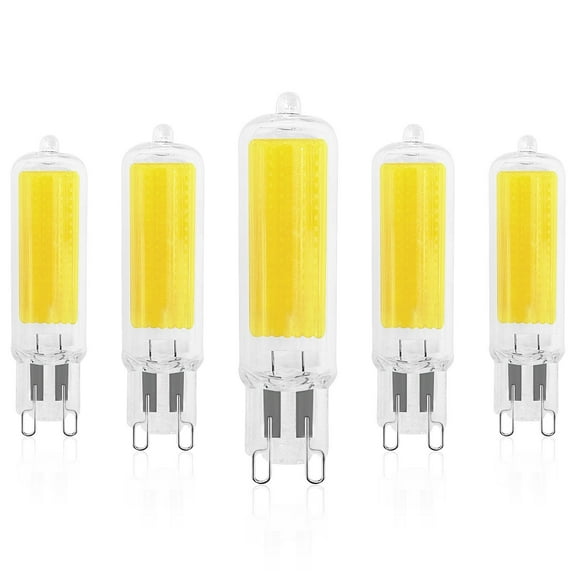 Luxrite G9 LED Bulb Dimmable 4.5W, 50 Watt Equivalent, 6500K Daylight, 450LM, Glass G9 Bi Pin Base, ETL 5 Pack