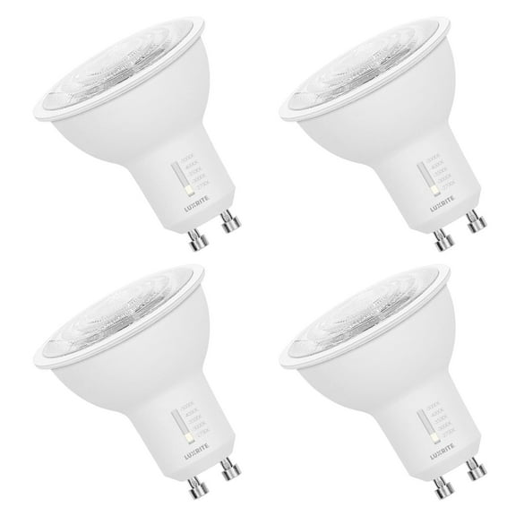 Luxrite GU10 LED Bulbs Dimmable 50W Halogen Equivalent 5CCT 6.5W 500LM 4 Pack