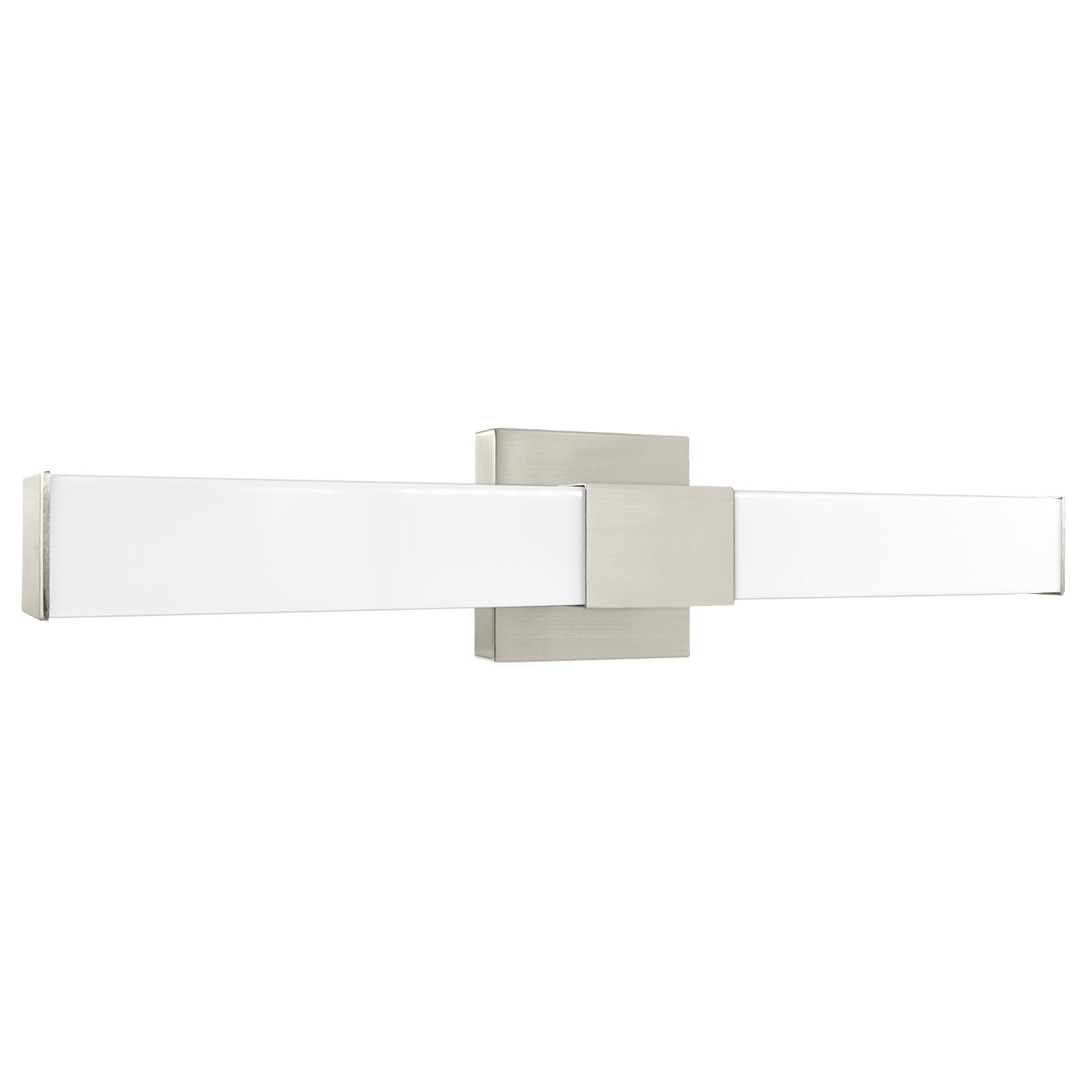 Luxrite LED Bathroom Vanity Light Fixtures Square 24 Inch Brushed Nickel 5 CCT 2700K-5000K 24W 1500 Lumens Dimmable
