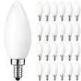 thumbnail image 1 of Luxrite LED Chandelier Light Bulbs, E12 Led Bulb Dimmable, 40 Watt Equivalent, 2700K Warm Whit, 360lm, UL Rated, 24 Pack, 1 of 5