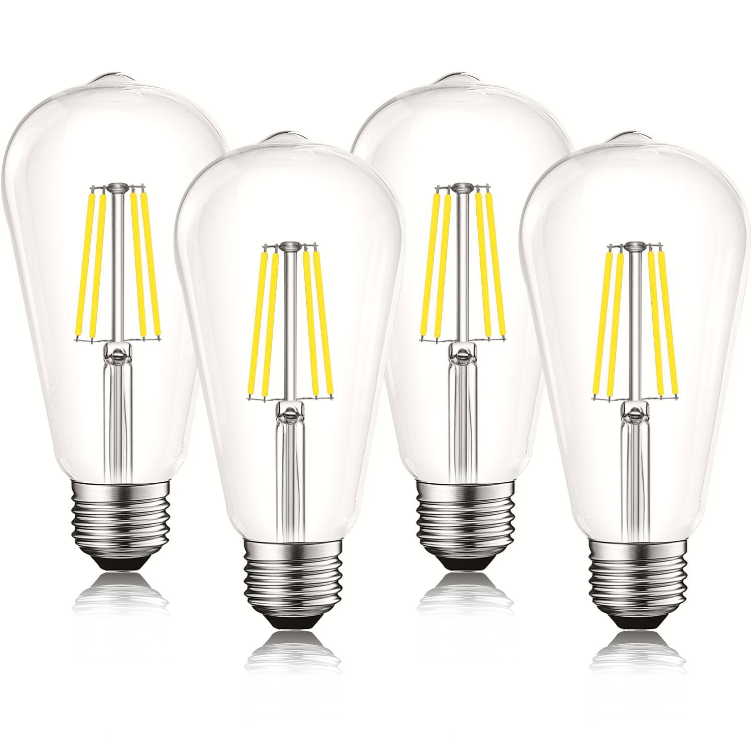 Vintage Clear Glass Dimmable LED Edison Bulbs Set