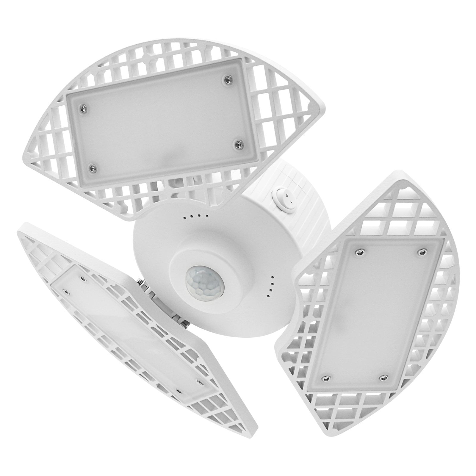 Luxrite LED Garage Light with Motion Sensor, 5000K, 80W, 8000LM, E26 Base, Deformable 3 Panel Lights 4590, ETL Listed