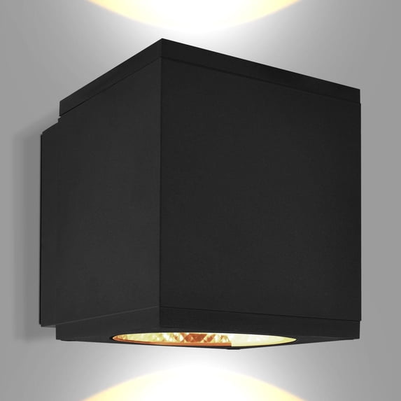 Luxrite LED Outdoor Cube Wall Light, Up-Down Wall Sconce, 3CCT 3000K-5000K, 26W, Aluminum, IP65, ETL