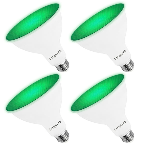 Luxrite LED PAR38 Flood Green Light Bulb, 8W=45W, Damp Rated, UL Listed, E26 Base, Indoor Outdoor, Decoration 3 Pack