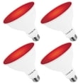 thumbnail image 1 of Luxrite LED PAR38 Flood Red Light Bulb, 8W=45W, Damp Rated, UL Listed, E26 Base, Indoor Outdoor, Decoration 3 Pack, 1 of 7