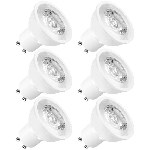 Luxrite MR16 GU10 LED Bulbs Dimmable, 50W Halogen Equivalent, 2700K Warm White, 500 Lumens, Enclosed Fixture Rated 6-Pack