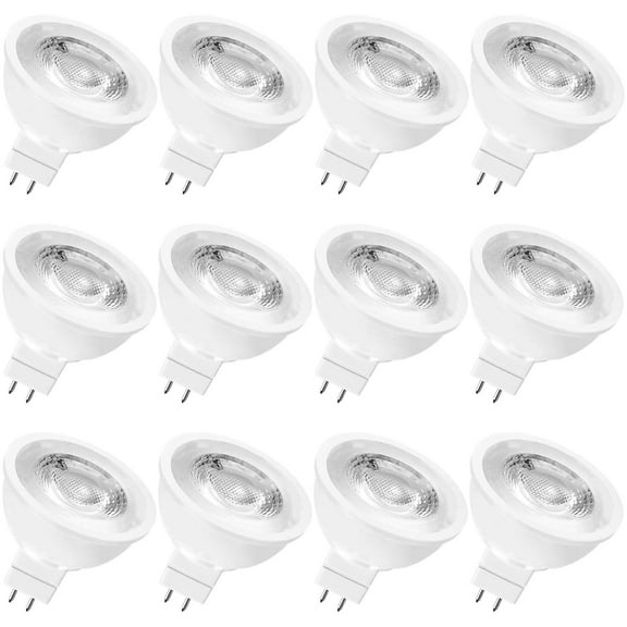Luxrite MR16 LED Bulb 50W Equivalent, 12V, Dimmable, 500 Lumens, GU5.3 LED Bulb 6.5W, Enclosed Fixture Rated (12 Pack) 2700K (Warm White)