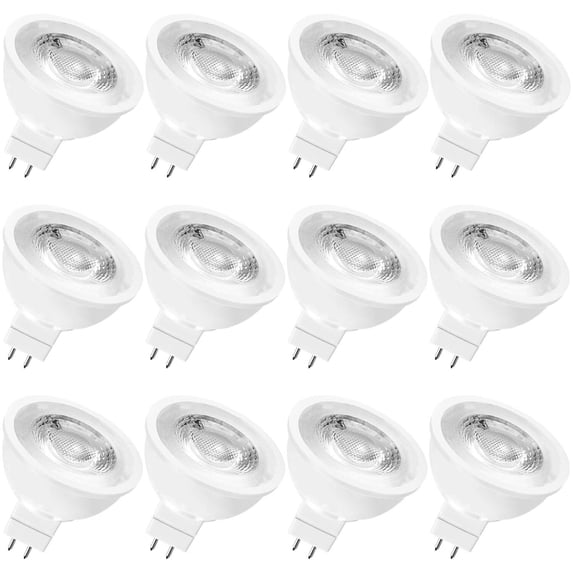 Luxrite MR16 LED Bulb 50W Equivalent, 12V, Dimmable, 500 Lumens, GU5.3 LED Bulb 6.5W, Enclosed Fixture Rated (12 Pack) 2700K (Warm White)