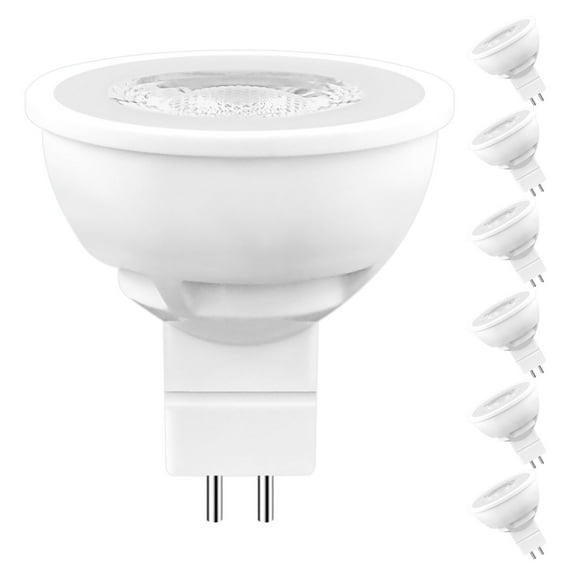Luxrite MR16 LED Bulbs Dimmable 6.5W=50W 3500K 500 Lumens 12V LED Bulb GU5.3 Enclosed Fixture Rated 6-Pack