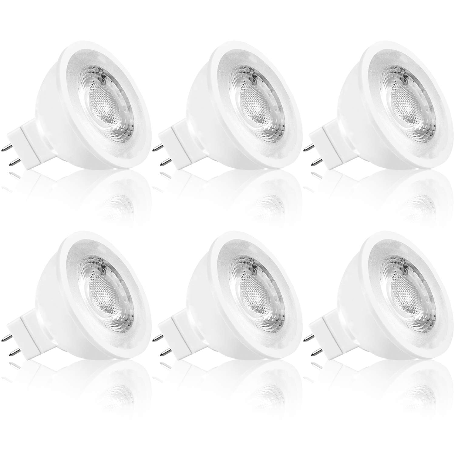 Luxrite MR16 LED Dimmable Spot Light Bulb 6.5W (50W Equivalent) 2700K Warm White, 500 Lumens, GU5.3, 6 Pack