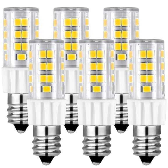 Luxrite Mini Candelabra E12 LED Bulb, T4/T3, 40W Equivalent, 5000K Bright White, Dimmable, 500 Lumens, ETL Listed 6-Pack