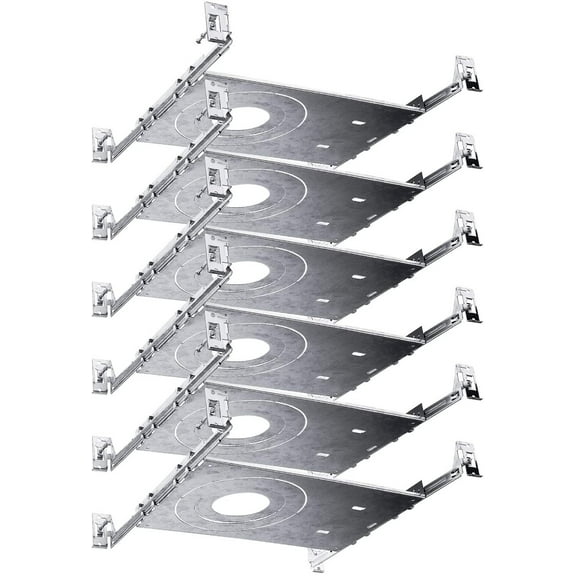 Luxrite Mounting Plate, 3-4-6 Inch LED Recessed Lighting Kits, Extendable Hanger Bars, ETL Listed 6-Pack