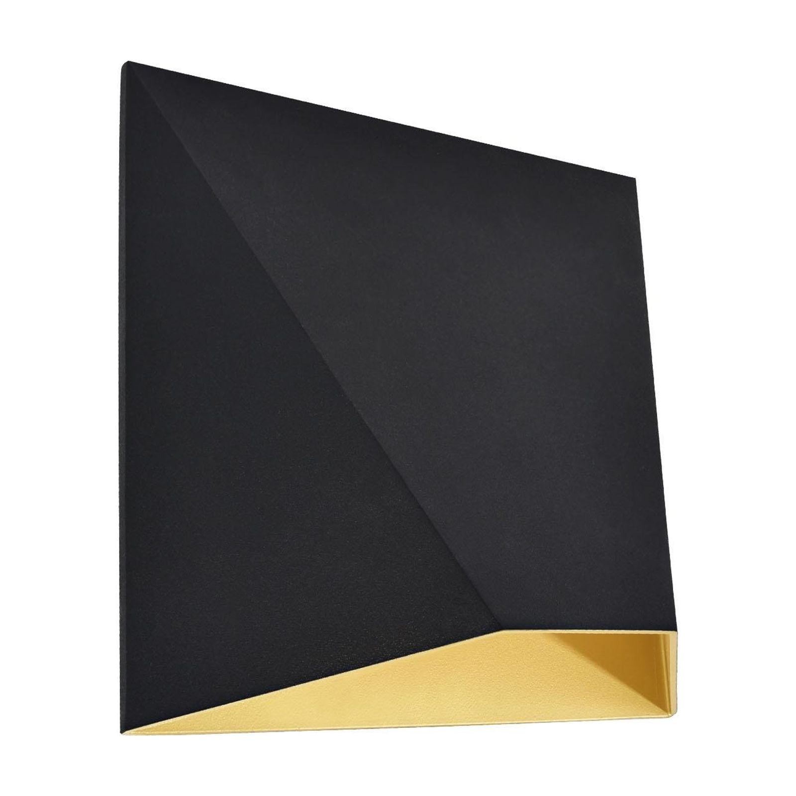 Luxrite Outdoor LED Black and Gold Wall Sconce, 9W, 3CCT 3000K-5000K, 6", Aluminum, IP65, ETL