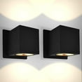 Luxrite Outdoor LED Up-Down Cube Wall Light, 3CCT 3000K-5000K, 18W ...