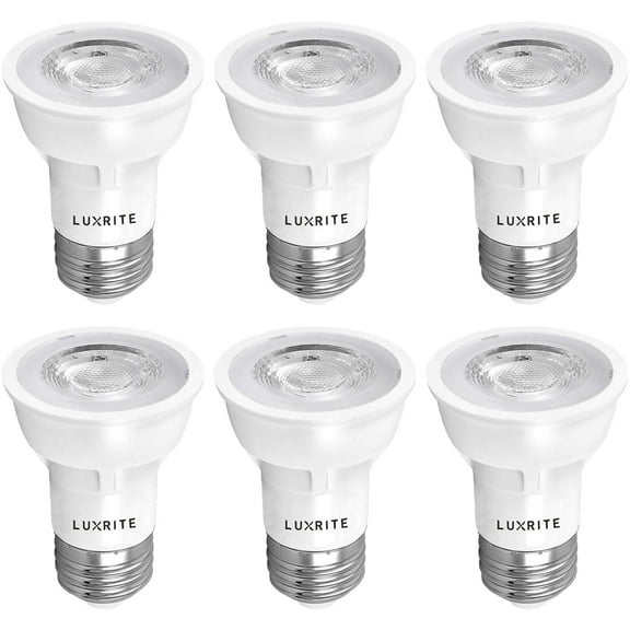 Luxrite PAR16 LED Dimmable Spot Light Bulb, 5.5W (50W Equivalent) 2700K Warm White, 450 Lumens, E26, 6 Pack