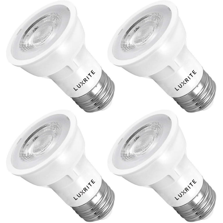 Luxrite PAR16 LED Dimmable Spot Light Bulb, 5.5W (50W Equivalent) 3000K  Soft White, 450 Lumens, E26, 4 Pack 