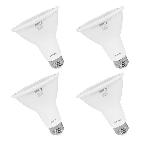 Luxrite PAR30 Long Neck LED Flood Light Bulb 10W=75W 5CCT 850LM Dimmable 4PK