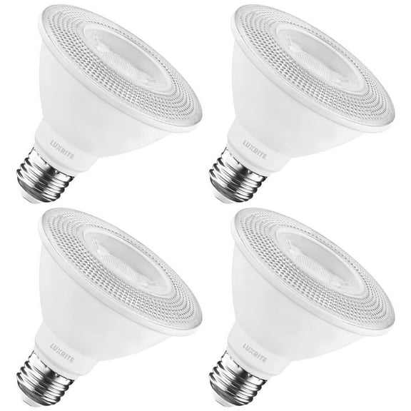 Luxrite PAR30 Short Neck LED Flood Light Bulb, 11W=75W, 4000K Cool White, 900LM, Dimmable, UL, E26 Base 4 Pack