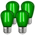 thumbnail image 1 of Luxrite S14 Edison LED Green Light Bulb 0.5W Colored LED Bulbs for Outdoor String Lights UL Listed E26 Base 4 Pack, 1 of 7
