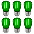 thumbnail image 1 of Luxrite S14 Edison LED Green Light Bulb 0.5W Colored LED Bulbs for Outdoor String Lights UL Listed E26 Base 6 Pack, 1 of 7