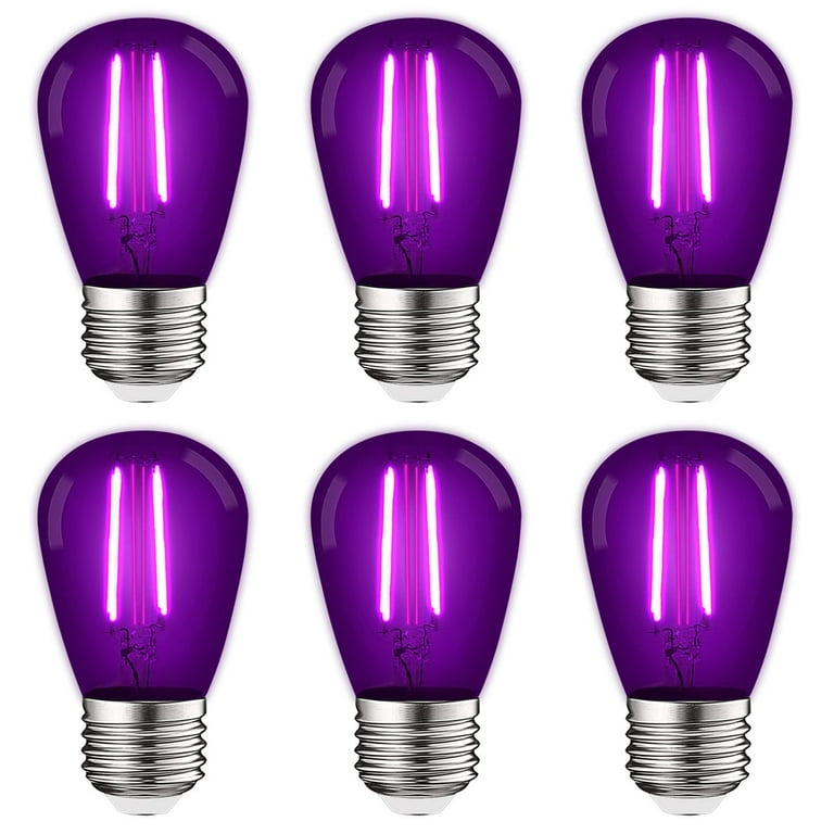 Luxrite S14 Edison LED Purple Light Bulbs 0.5W Colored LED