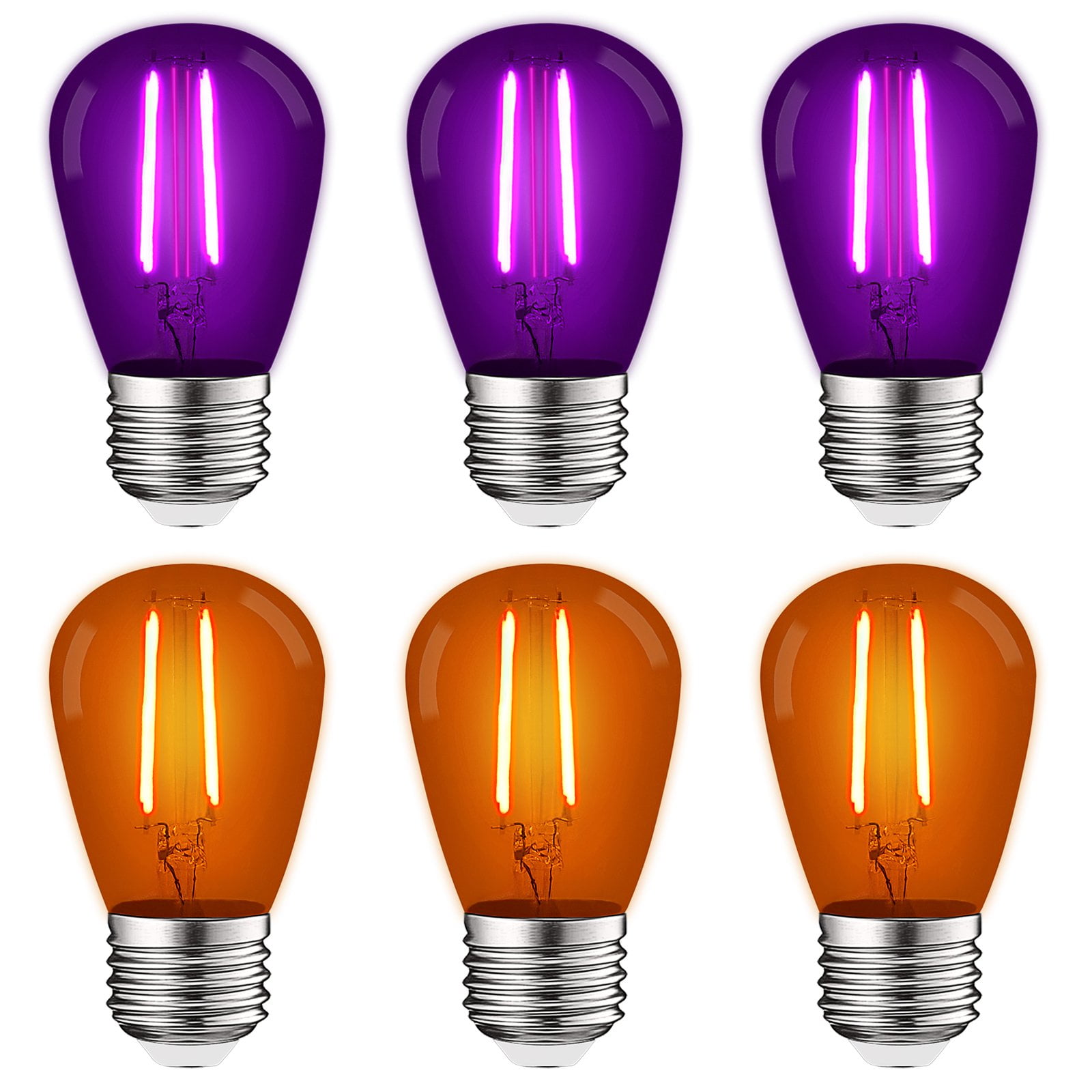 Luxrite S14 Halloween LED Purple and Orange Light Bulbs, 0.5 Luxrite S14 Halloween LED Purple and Orange Light Bulbs, 0.5