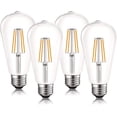 thumbnail image 1 of Luxrite ST19 ST58 Edison Dimmable LED Light Bulb 5W=60W 2700K Warm White, 550 Lumens, E26, 4-Pack, 1 of 7