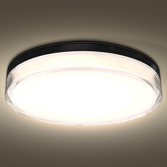Luxrite Slim 12 In. LED Flush Mount Light, 5CCT, 20W, 2000LM, 110 Beam, Dimmable IP65 Waterproof Wet Rated & ETL Listed