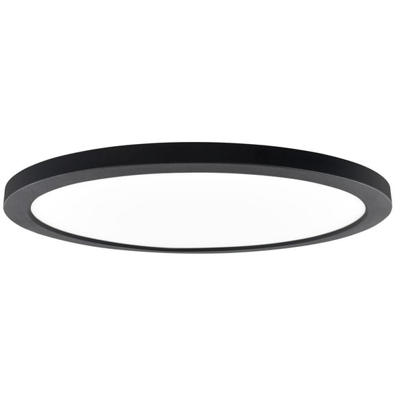 Luxrite Slim 12" LED Flush Mount 22W 1400LM 5CCT Dimmable Wet Rated Black