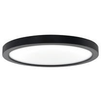 Luxrite Slim 9" LED Flush Mount 18W 1200LM 5CCT Dimmable Wet Rated Black