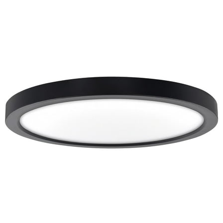 Luxrite Slim 9" LED Flush Mount 18W 1200LM 5CCT Dimmable Wet Rated Black
