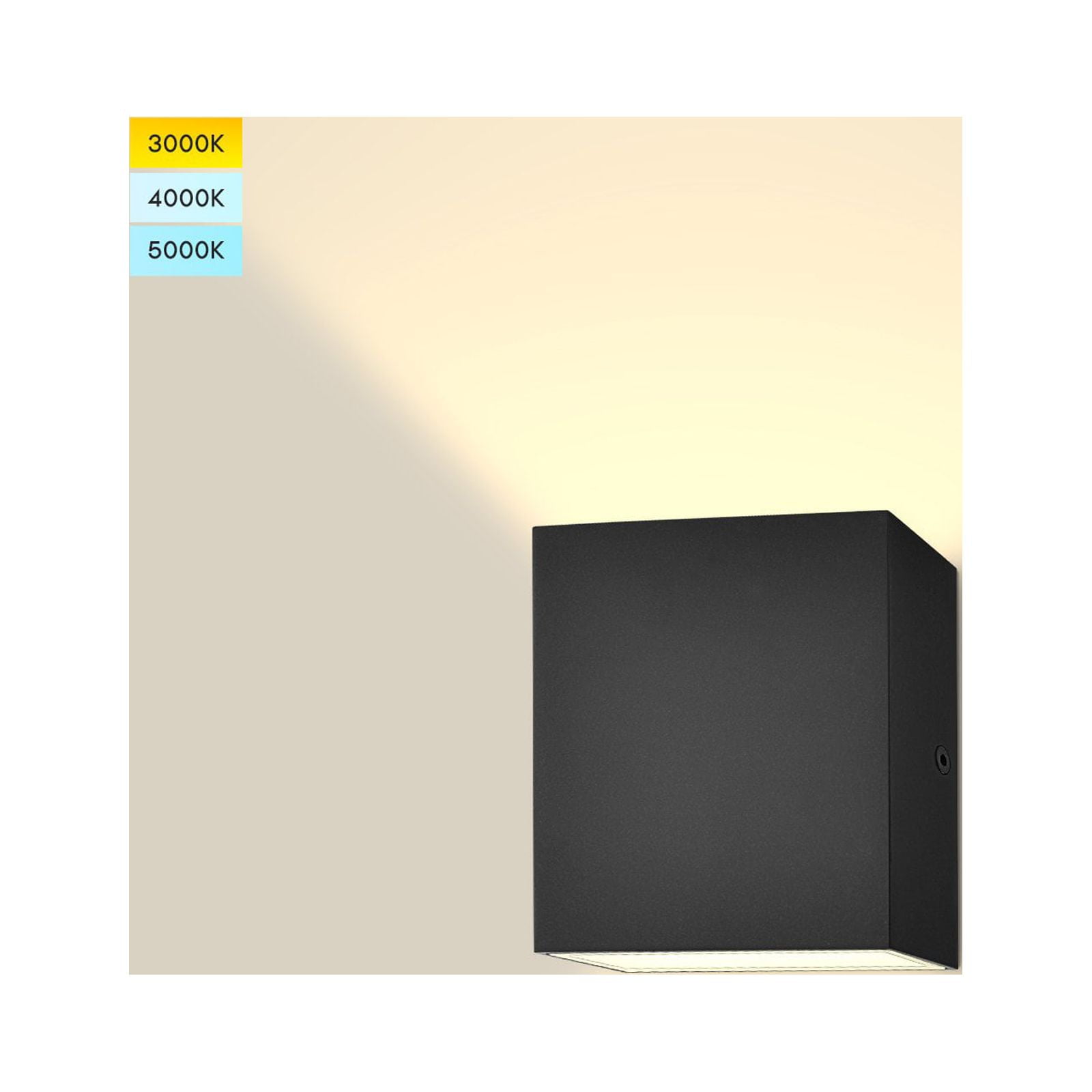 Luxrite Square LED Up and Down Wall Sconce, 3 Color Selectable, 15W ...