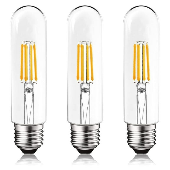Luxrite T10 LED Bulb, 5W=60W Equivalent, 4000K Cool White, Vintage Bulb, 500 Lumens, Damp Rated, UL Listed, E26 3 Pack