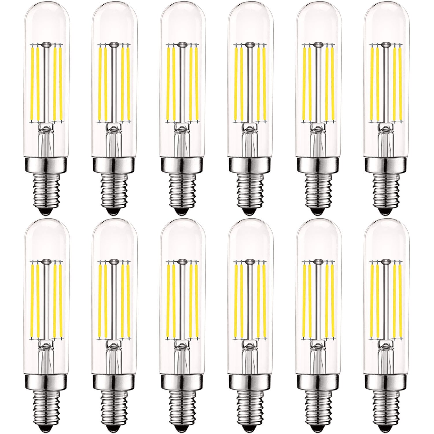 5W White Dimmable LED Candelabra Light Bulbs, 12-Pack