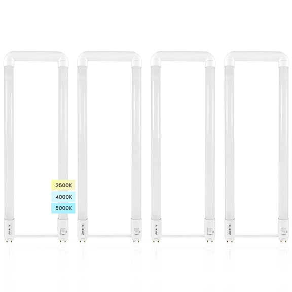 Luxrite U Bend LED Tube Light T8 T12 15W 3 Color Options 1900 Lumens Direct or Ballast Bypass UL Listed G13 Base 4 Pack