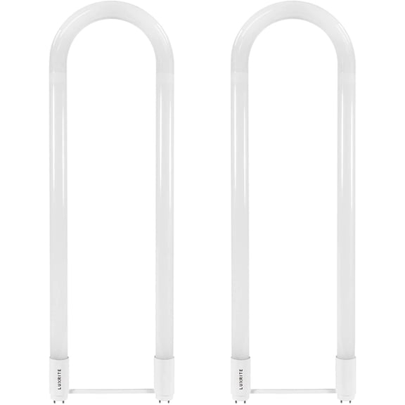 Luxrite U Bend LED Tube Light T8 T12 18W 32W Equivalent 3000K Soft White Direct or Ballast Bypass DLC and ETL Listed G13 2-Pack