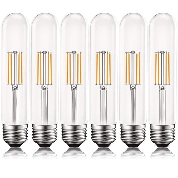 Luxrite Vintage T9 LED Tube Light Bulbs 60W Equivalent, 2700K Warm White, 550 Lumens, Dimmable, 5W, E26 Base (6 Pack)