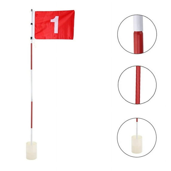 Luxsea 73.6inch Backyard Practice Golf Hole Pole Cup Flag Stick Banner Used With A Cup Putting Flagstick