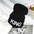 thumbnail image 1 of Luxsea Fashion King and Queen Skullies Hood Winter Warm Caps Sport Beanie Hats for Couples, 1 of 3