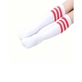 thumbnail image 1 of Vigorush Girls Knee High Long Socks for Kids Stripes Pattern Tall Cute Cotton Sports Old School White Socks Skate Children Baby Long Tube Leg Warm, 1 of 2