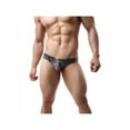 thumbnail image 1 of Luxsea Men Sexy Triangle Leopard Briefs Low Waist Polyester Breathable Elastic Moisture Wicking Underpants, 1 of 4