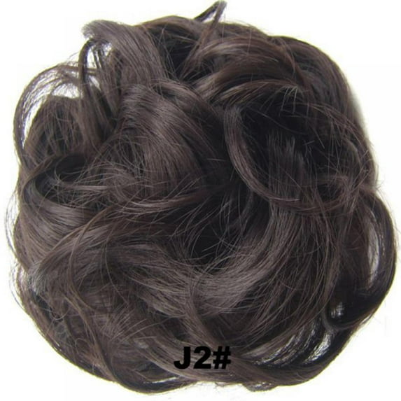 Luxsea Messy Hair Bun Extensions Curly Wavy Messy Synthetic Hairpiece Scrunchie Scrunchy Updo Hairpiece for women Donut Curly Messy Hair Bun Hairpiece