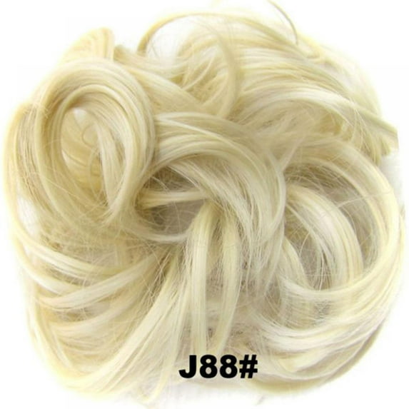 Luxsea Messy Hair Bun Extensions Curly Wavy Messy Synthetic Hairpiece Scrunchie Scrunchy Updo Hairpiece for women Donut Curly Messy Hair Bun Hairpiece