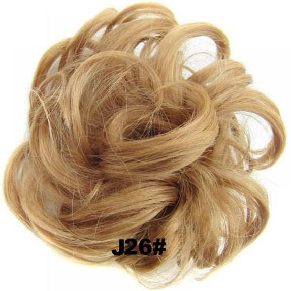 Luxsea Messy Hair Bun Extensions Curly Wavy Messy Synthetic Hairpiece Scrunchie Scrunchy Updo Hairpiece for women Donut Curly Messy Hair Bun Hairpiece