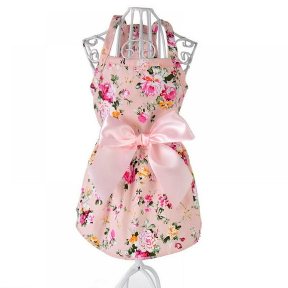 Luxsea Pet Spring Summer Cotton Clothes For Dog Girls, Small Medium Dog Cute Princess Skirt,Pink S