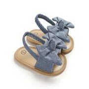 Luxsea Summer Baby Girls Shoes Non-Slip Canvas Bowknot Toddlers Newborn Infantil Sandals